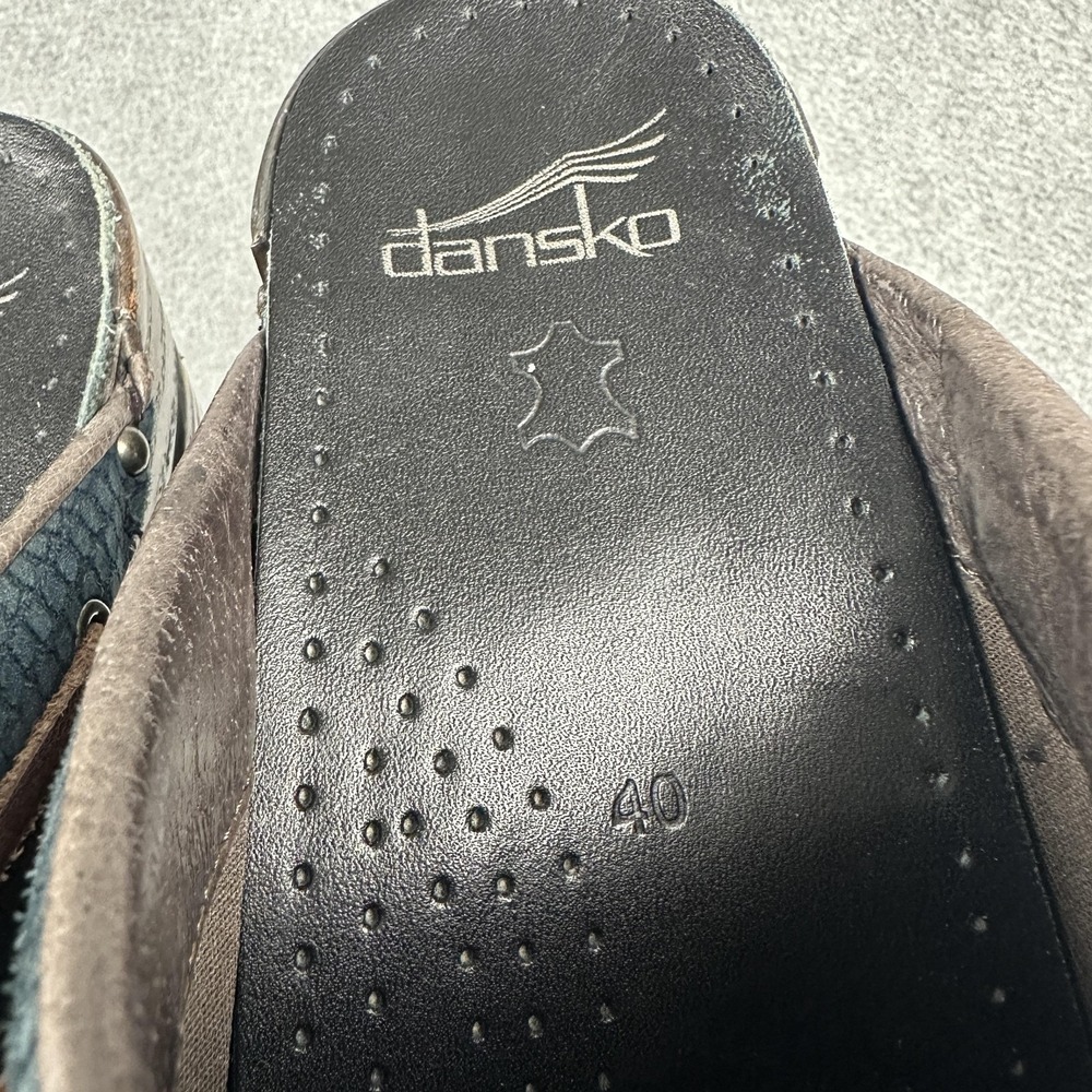 Dansko Shoes Womens Size 9.5 Blue Leather Tassel Clog Mule Slip On 178555378 - Picture 8 of 13